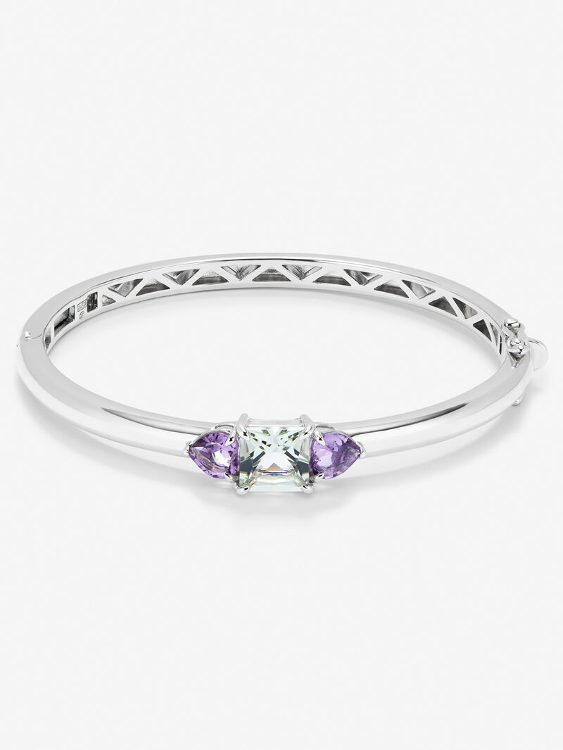 Utopian Rigid Silver Bracelet with Amethyst image number 0