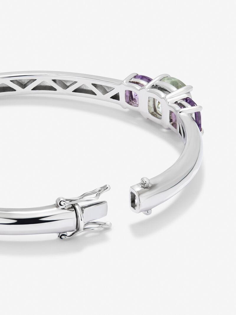 Utopian Rigid Silver Bracelet with Amethyst image number 4