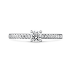 Anillo solitario de compromiso de oro blanco de 18kt con diamante H-VS1 de 0,25cts y diamantes, SL14001-IGD025/EVVS2_V
