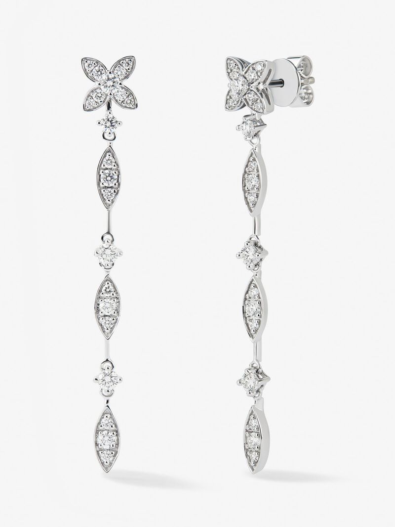 18K white gold earrings with 44 brilliant-cut diamonds with a total of 0.95 cts image number 0