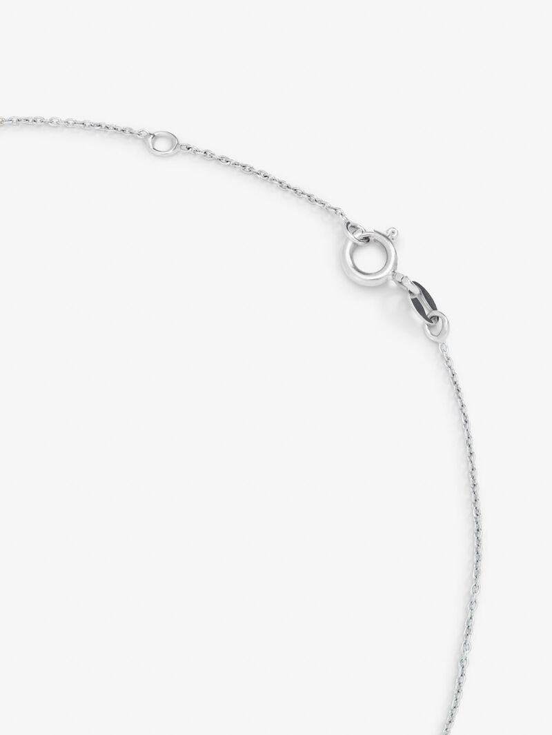 18K white gold chain pendant with solitary diamond and diamond urla image number 2