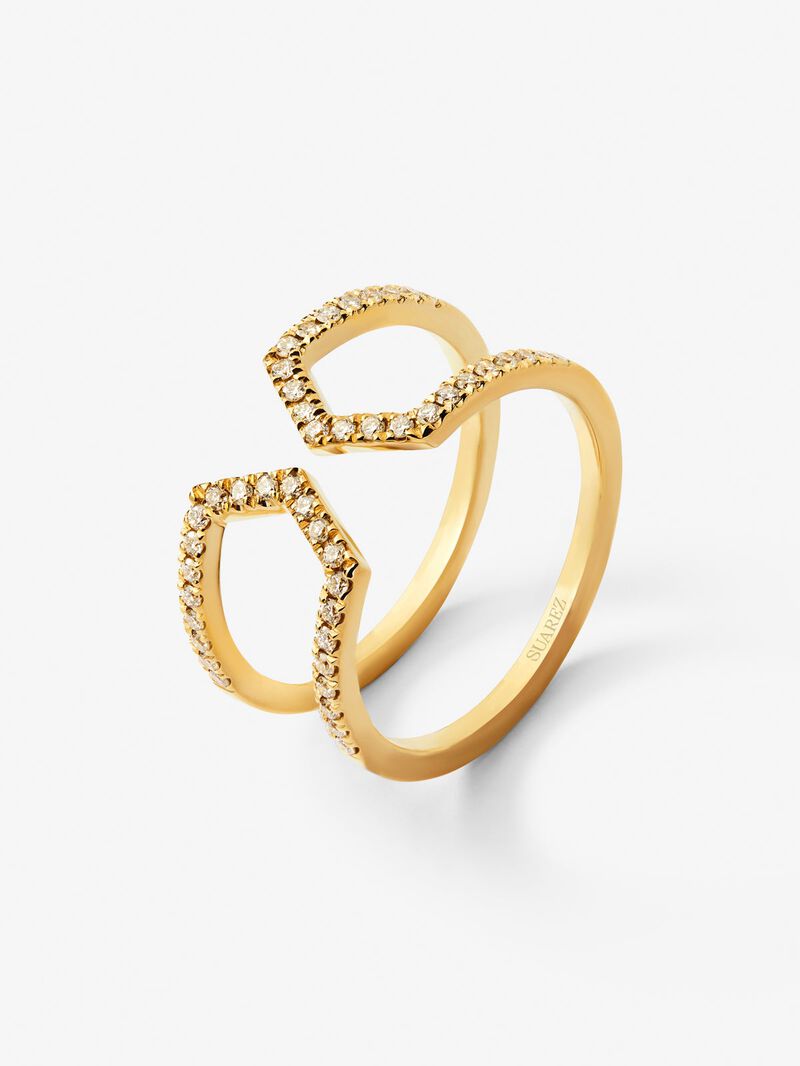 18K yellow gold ring with 46 brilliant-cut diamonds with a total of 0.37 cts image number 0