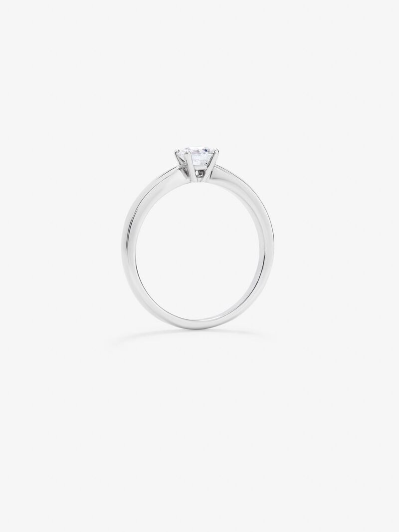 18K white gold solitaire engagement ring with diamond image number 4