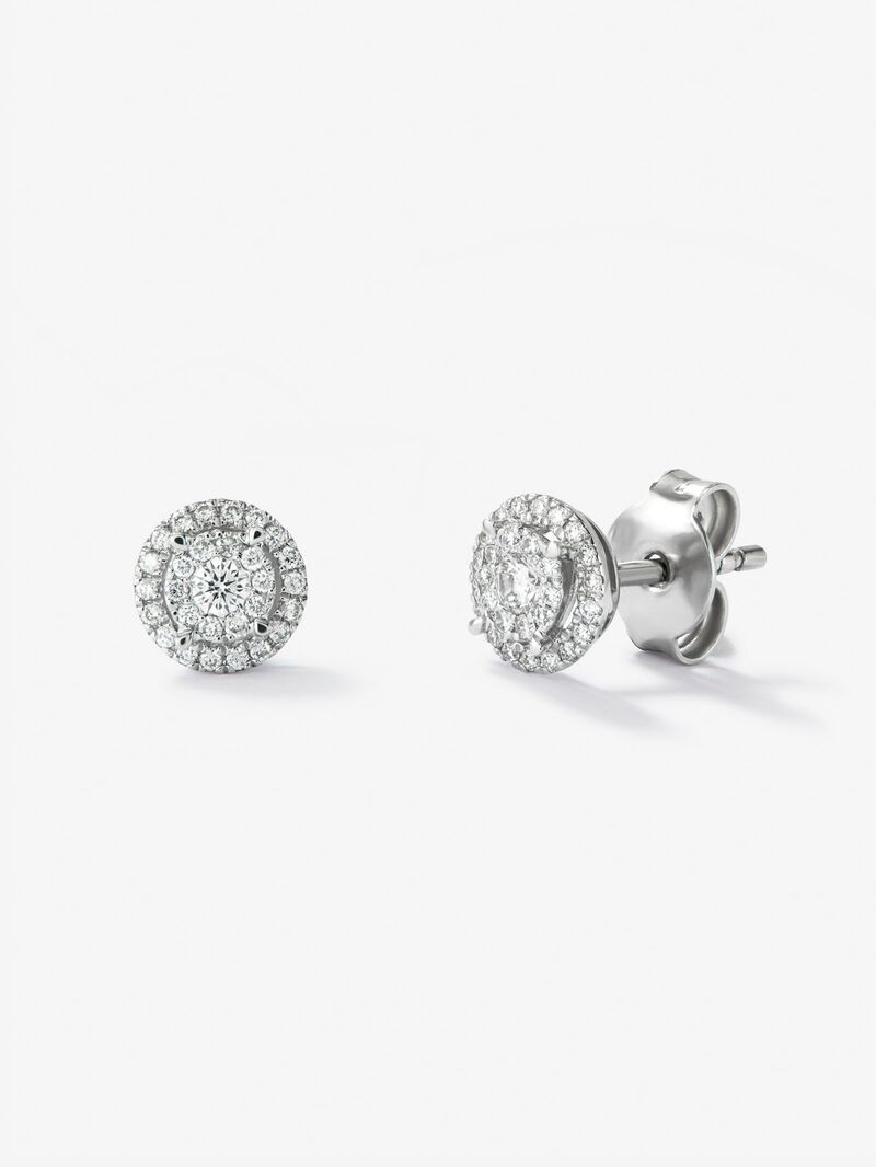 18kt white gold earrings with diamonds image number 0