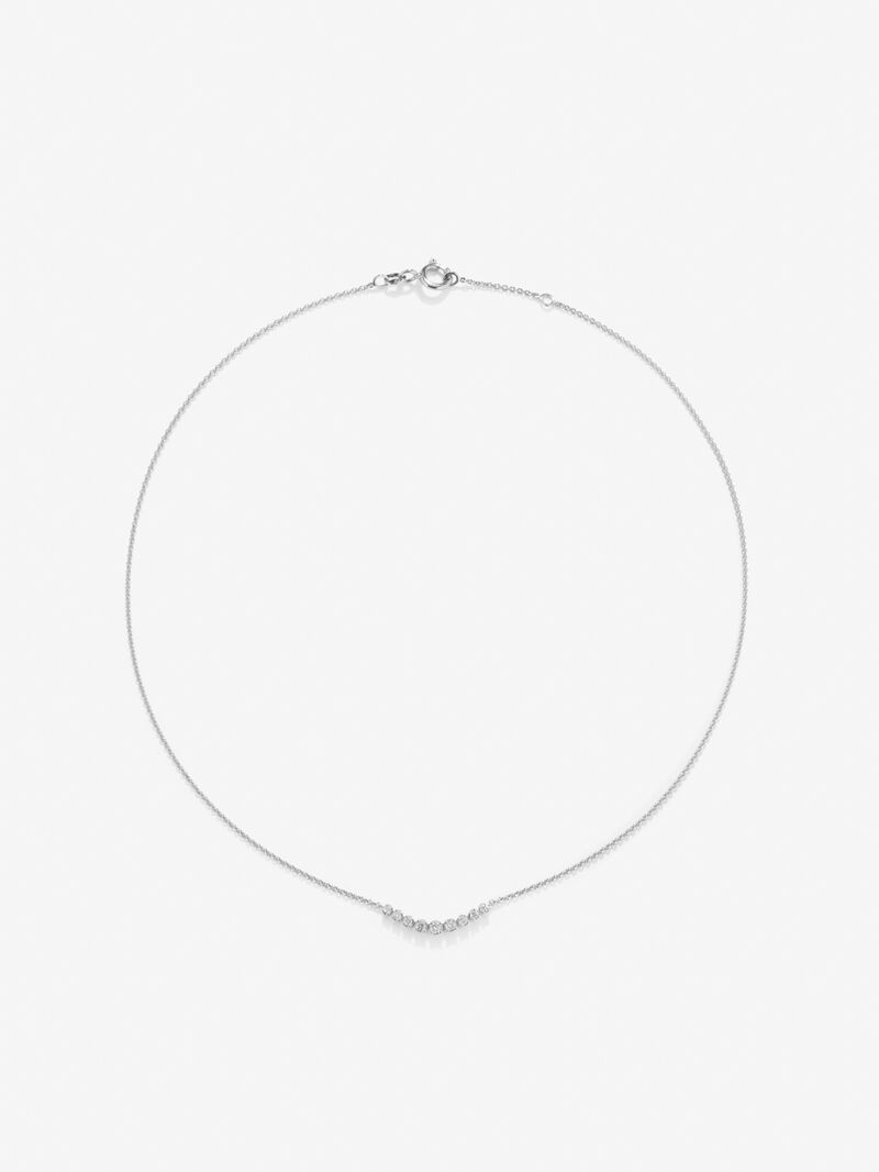 18K White Gold Pendant Chain with Diamonds image number 0