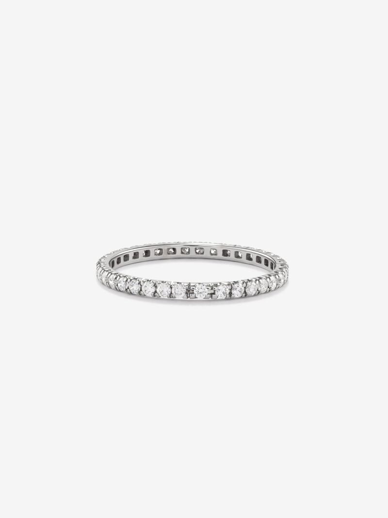 18K white gold solitaire ring with 0.73 ct brilliant cut diamonds image number 1