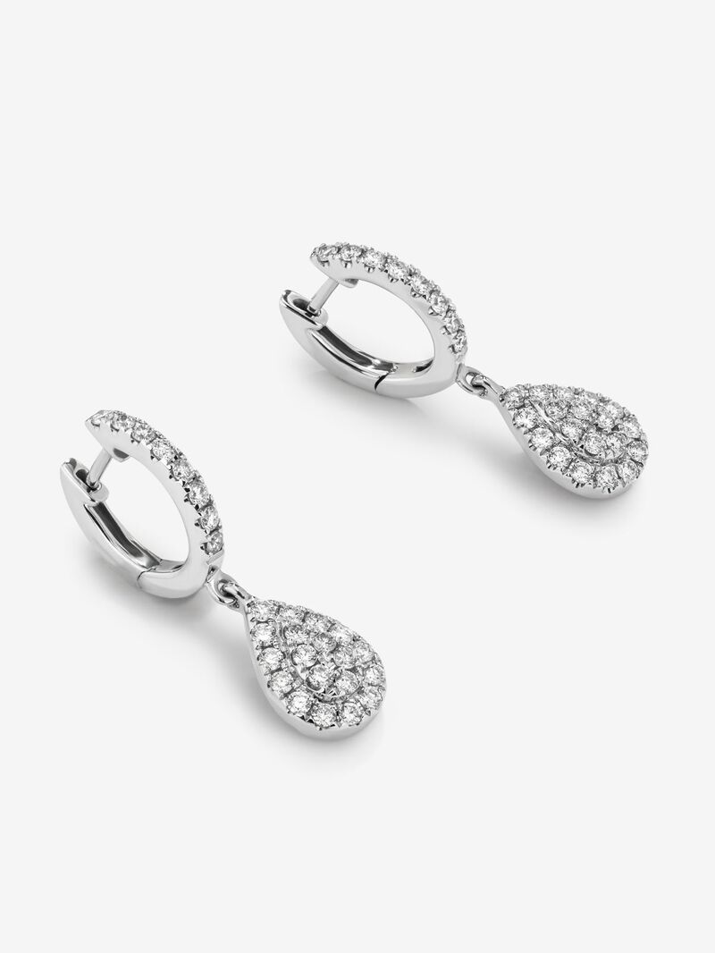 18K white gold earrings with 54 brilliant-cut diamonds with a total of 0.52 cts image number 2