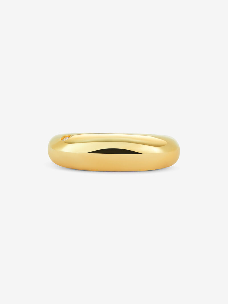 18K yellow gold ring with 0.01 ct brilliant cut diamond image number 2