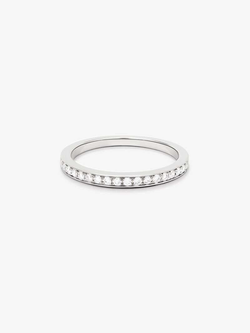 Half ring in 18K white gold with 13 brilliant-cut diamonds with a total of 0.38 cts image number 2