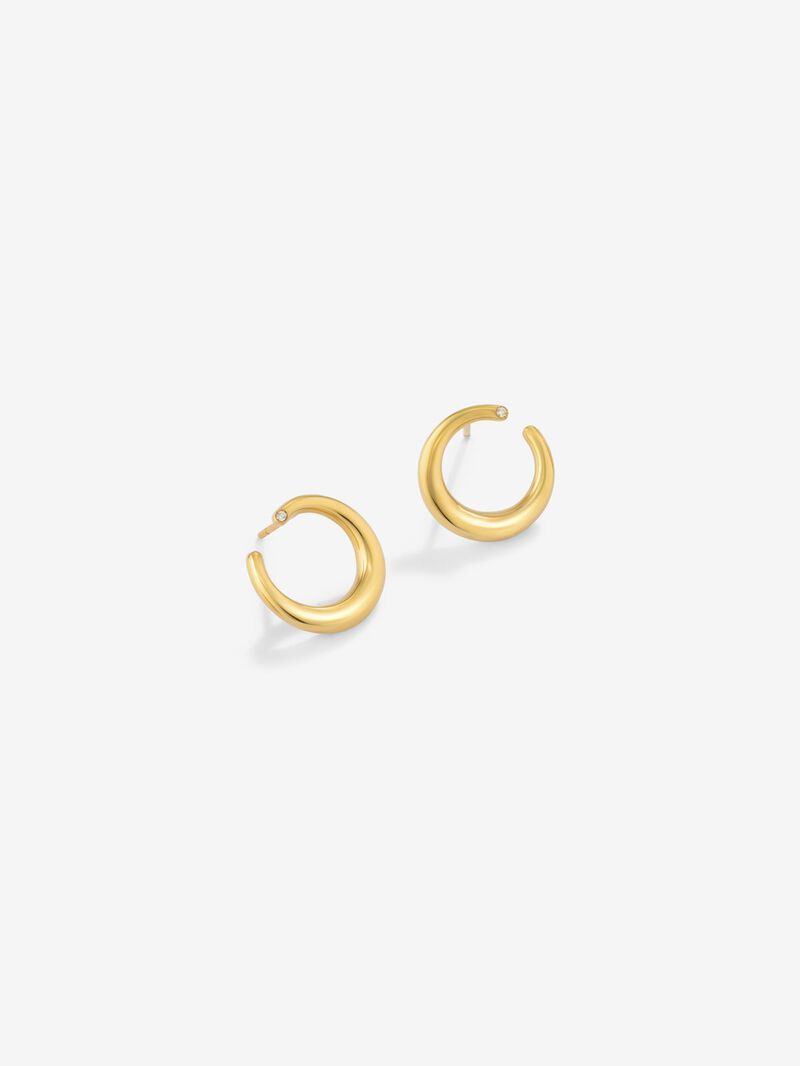 Small and 18k yellow gold smooth slopes with diamond image number 2
