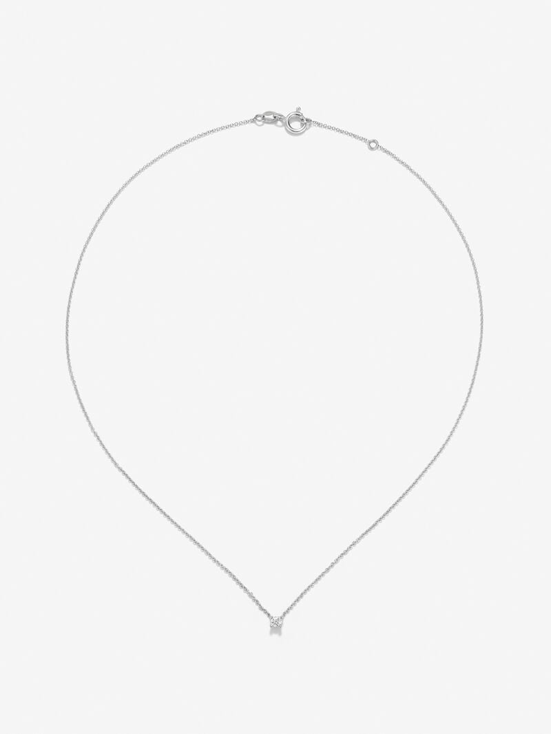 18K white gold chain pendant with solitary diamond image number 0