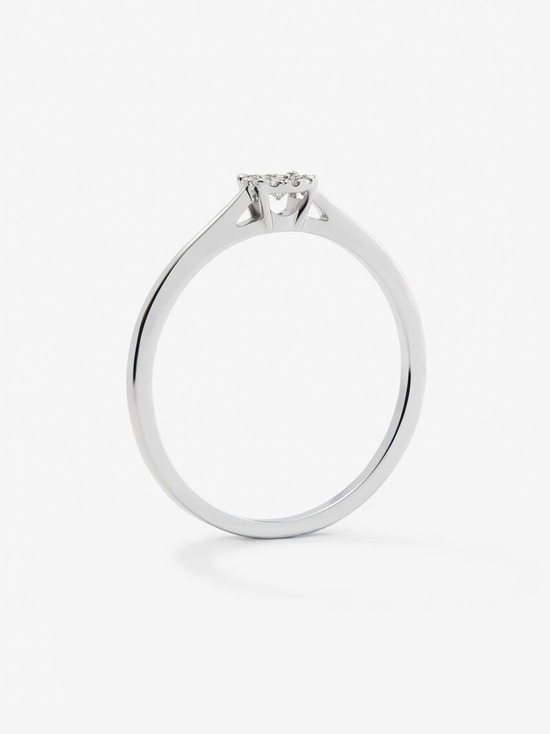 18K white gold ring with 11 brilliant-cut diamonds with a total of 0.06 cts image number 4