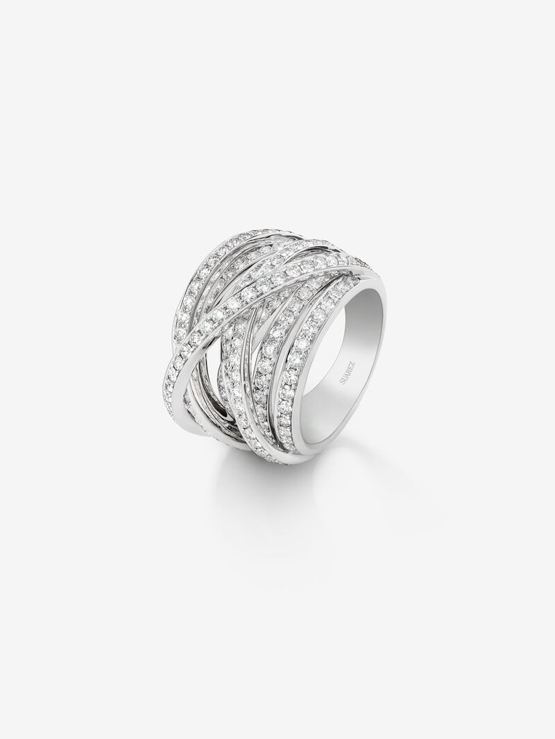 18K white gold multi-arm ring with 185 brilliant-cut diamonds with a total of 2.67 cts image number 0