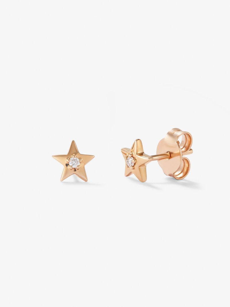 18kt rose gold earrings with diamonds image number 0