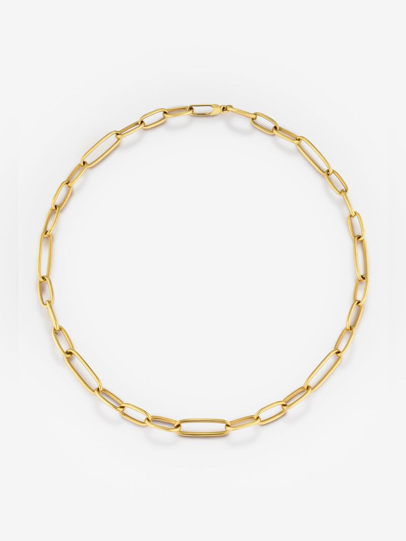 Medium link necklace of 18K yellow gold image number 0