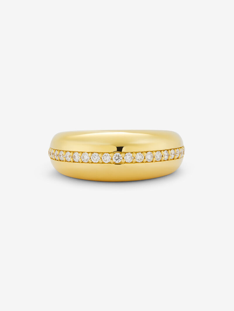 18K Yellow Gold Ring with Brilliant-Cut Diamonds image number 2