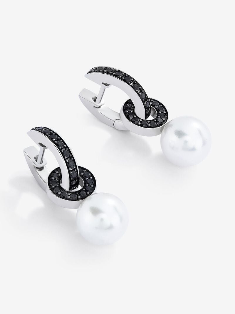 925 silver ring slope combined with 8.5 mm and spinel pearl image number 2
