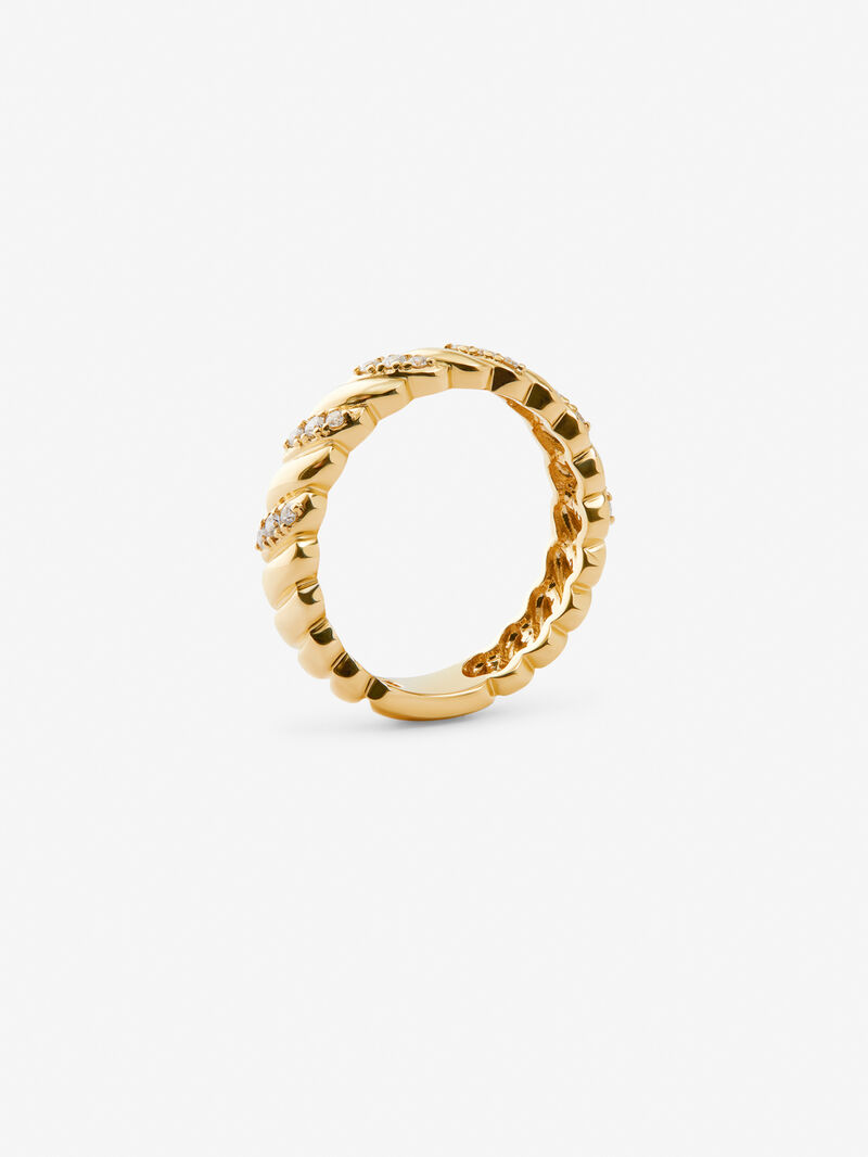 18K yellow gold ring with white diamonds of 0.18 cts image number 4