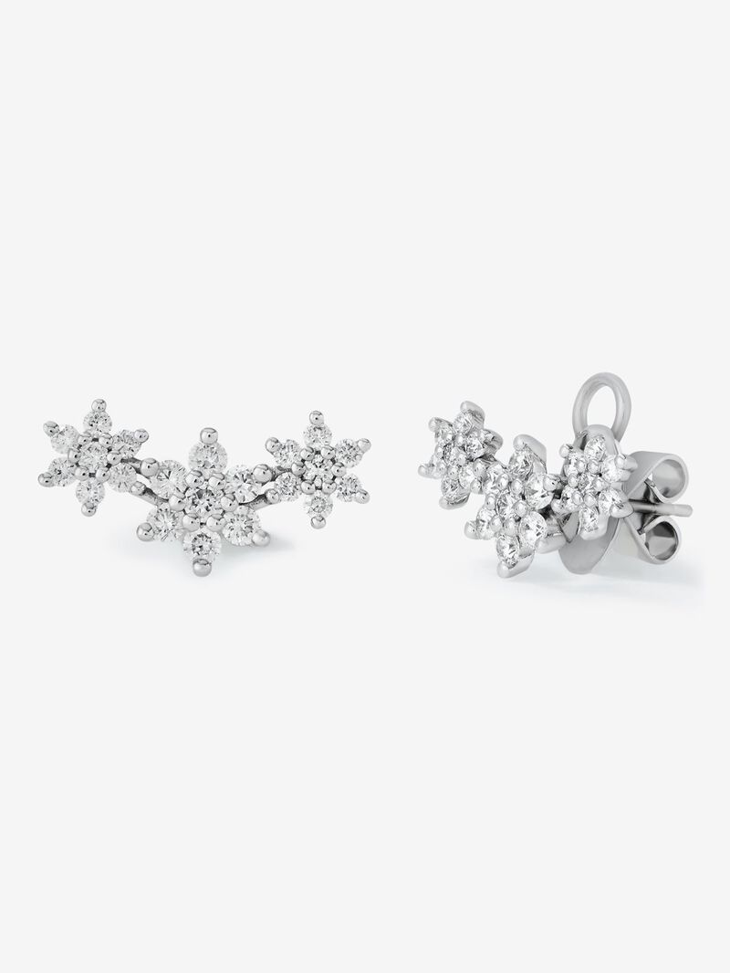 18K white gold earrings with 42 brilliant-cut diamonds with a total of 1.51 cts image number 0