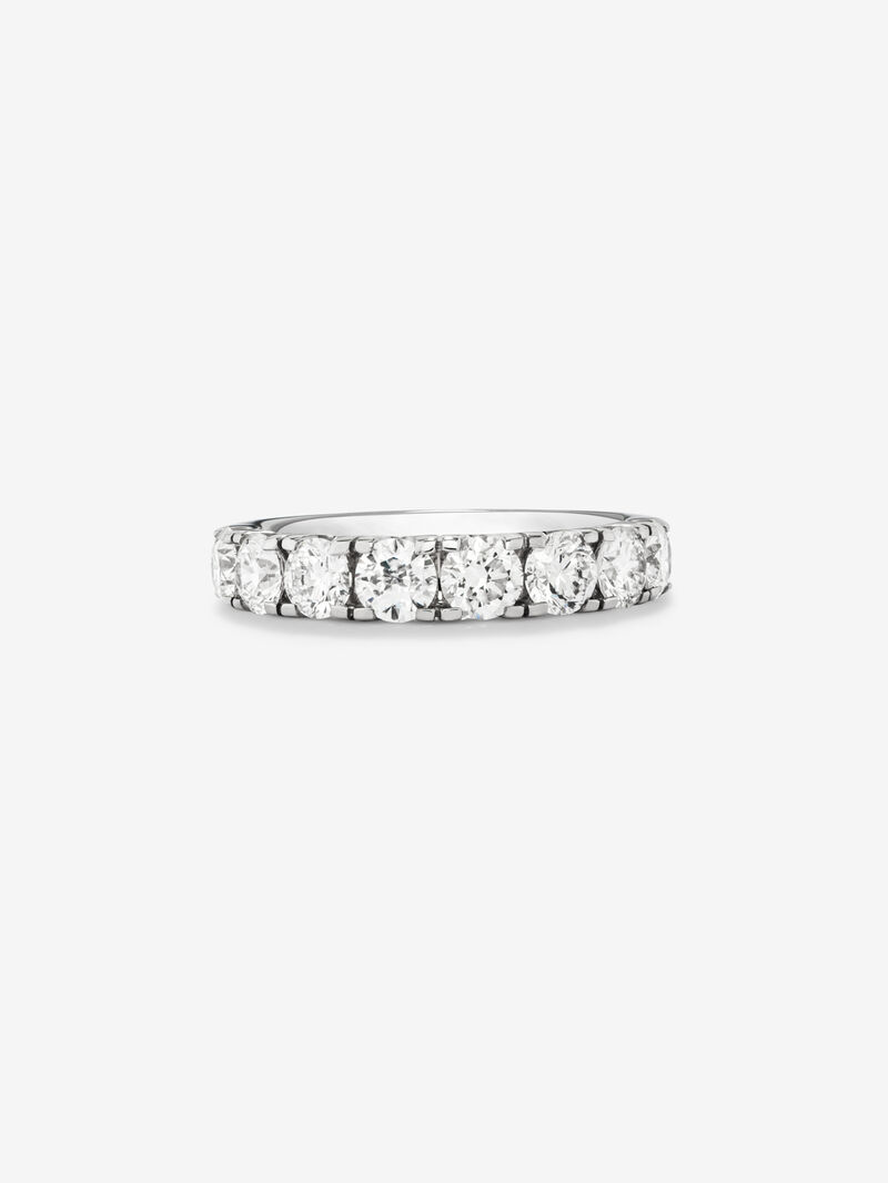 Half ring in 18K white gold with 8 brilliant-cut diamonds with a total of 1.02 cts image number 2