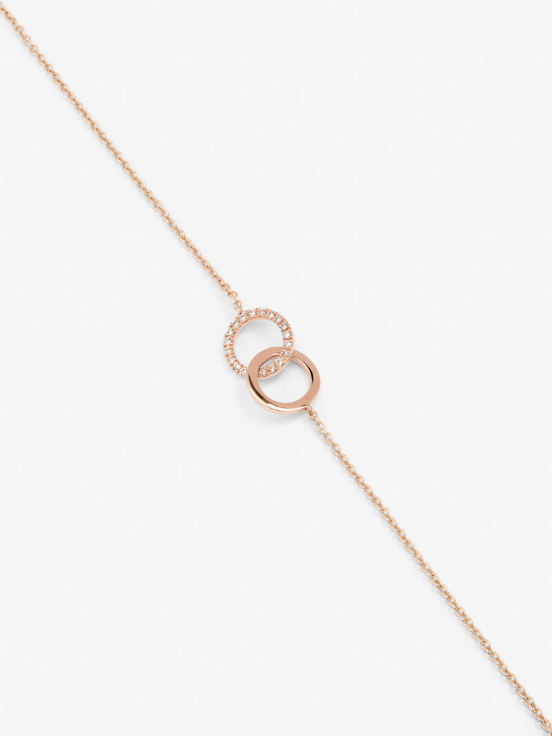 18K Rose Gold Infinity Chain Bracelet with Diamonds image number 2