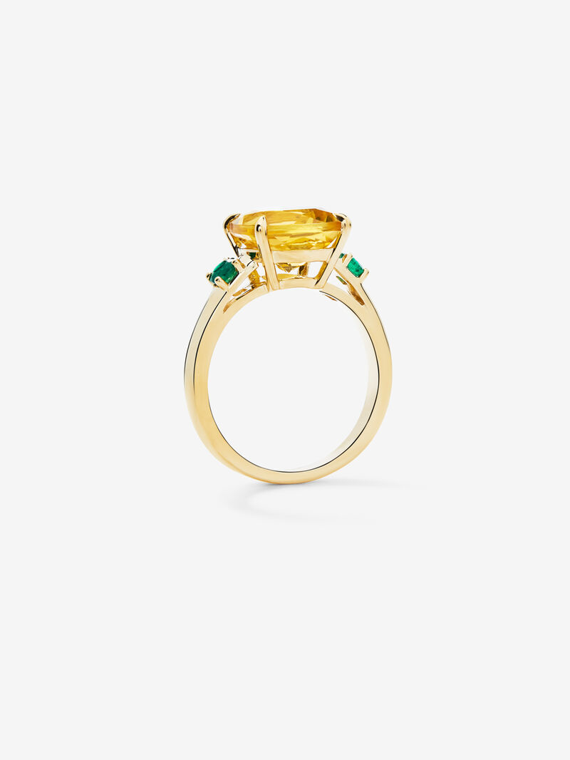 18k Yellow Gold Solitaire Ring with Citrine image number 4
