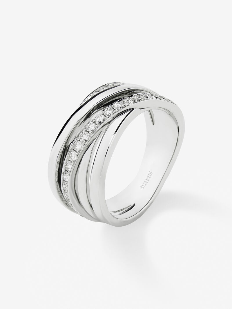 18K white gold multi-arm ring with 30 brilliant-cut diamonds with a total of 0.45 cts image number 0