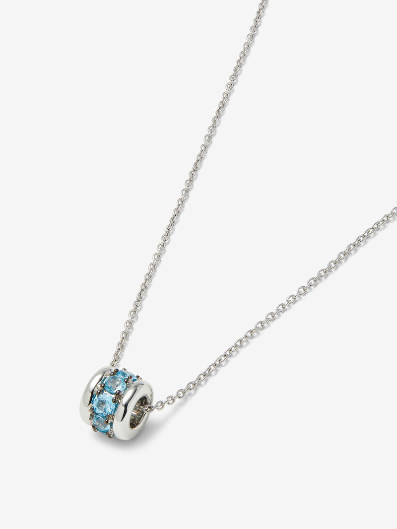 925 silver pendant with brilliant-cut Swiss blue topaz pave image number 2