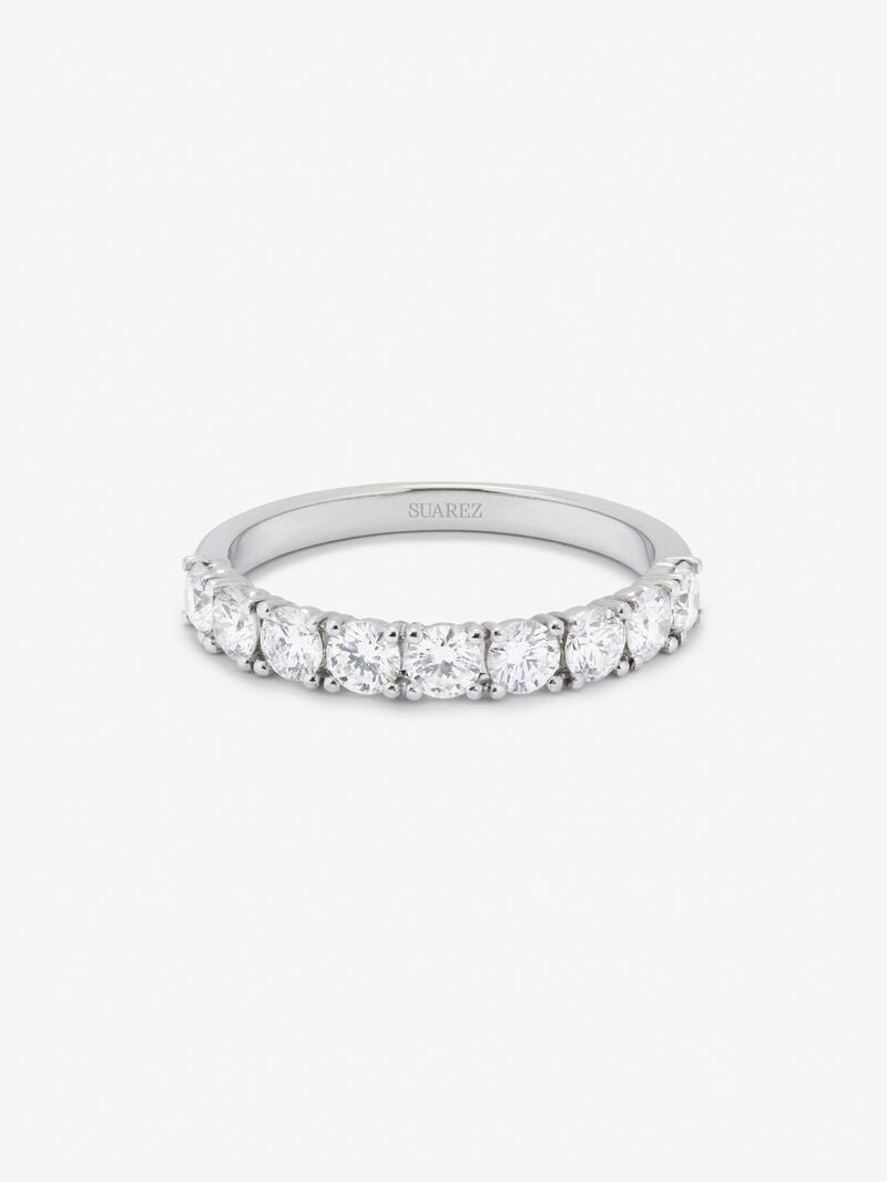Half ring in 18K white gold with 9 brilliant-cut diamonds with a total of 0.91 cts image number 2
