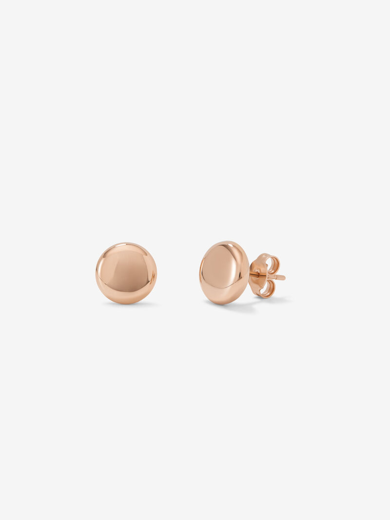 Large 18K Rose Gold Button Earrings image number 0