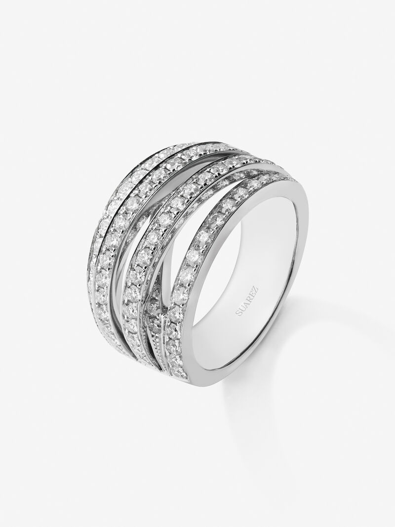 18K white gold multi-arm ring with 82 brilliant-cut diamonds with a total of 1.52 cts image number 0