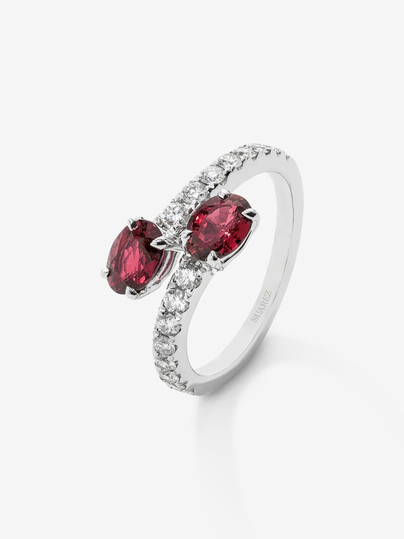 You and I 18k White Gold Ring with 1.38 cts and white diamonds in 0.45 cts image number 0