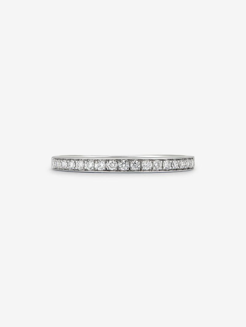 Half ring in 18K white gold with 18 brilliant-cut diamonds with a total of 0.18 cts image number 2