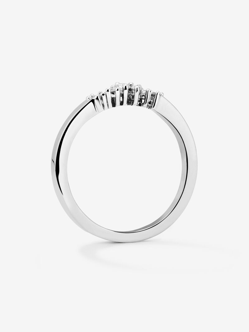 18K white gold ring with 8 brilliant-cut diamonds with a total of 0.1 cts image number 4