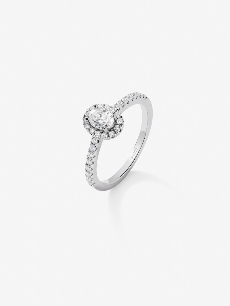 18K white gold ring with white diamonds in 0.68 cts image number 0