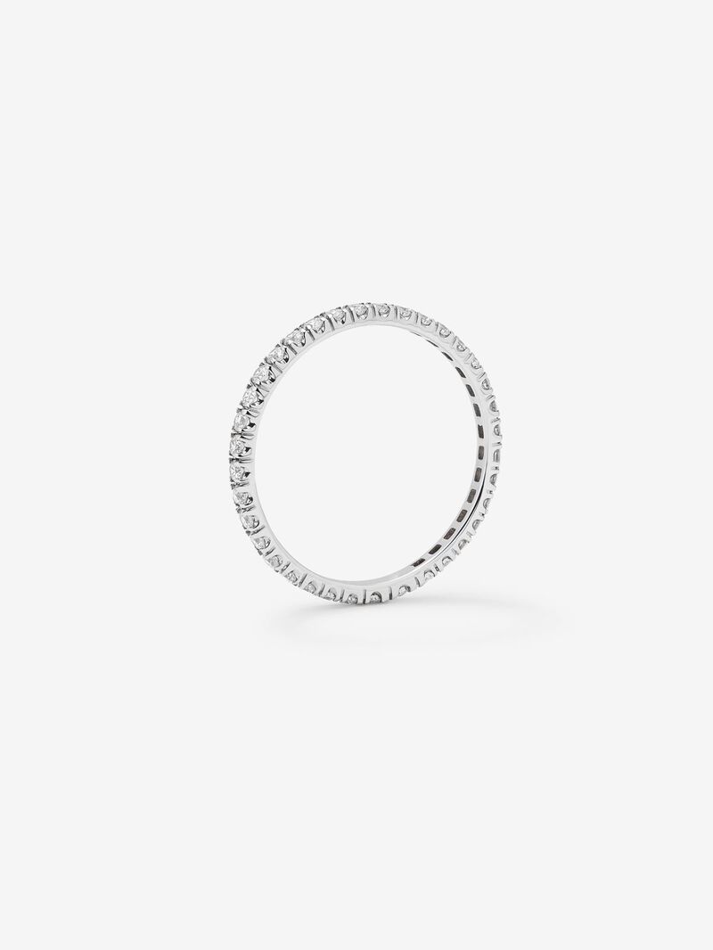 18K white gold solitaire ring with 0.73 ct brilliant cut diamonds image number 2