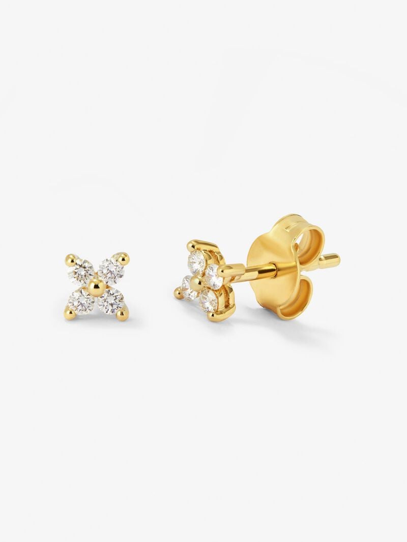 18k yellow gold earrings with white diamonds of 0.16 cts image number 0