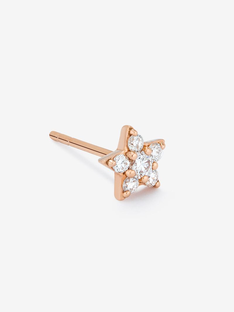 Individual 18K rose gold earring with 6 brilliant-cut diamonds with a total of 0.11 cts image number 2