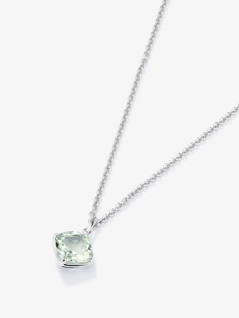 925 silver chain pendant with green amethyst image number 2