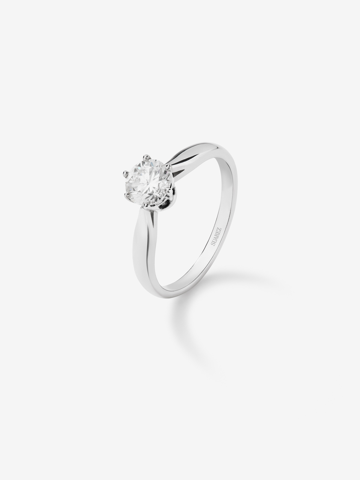 18K White Gold Commitment Ring with 0.7 carat central diamond