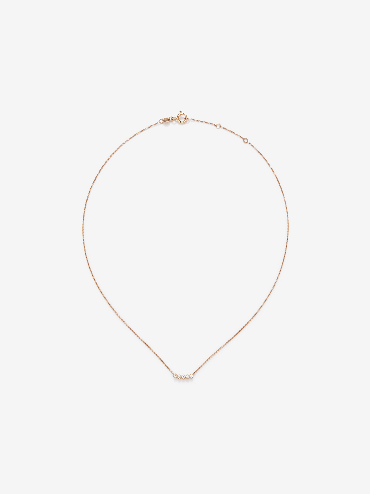 18K Rose Gold Choker Necklace with Diamonds