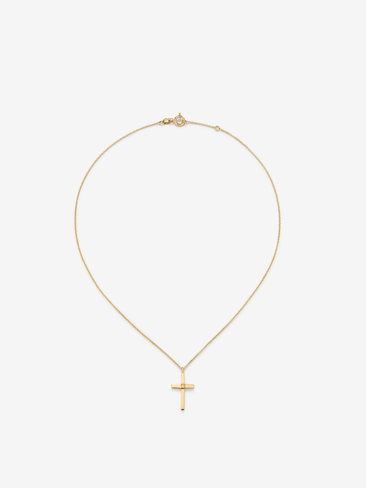 Pendant necklace with large 18K yellow gold cross
