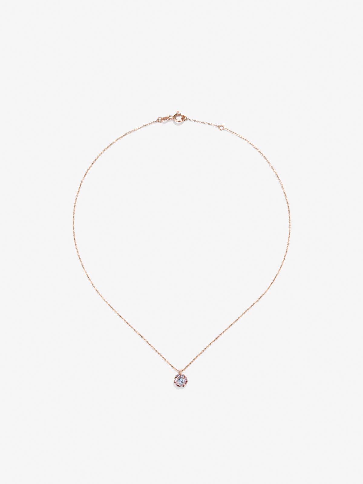18K rose gold pendant with 8 brilliant-cut multicolor sapphires with a total of 0.41 cts