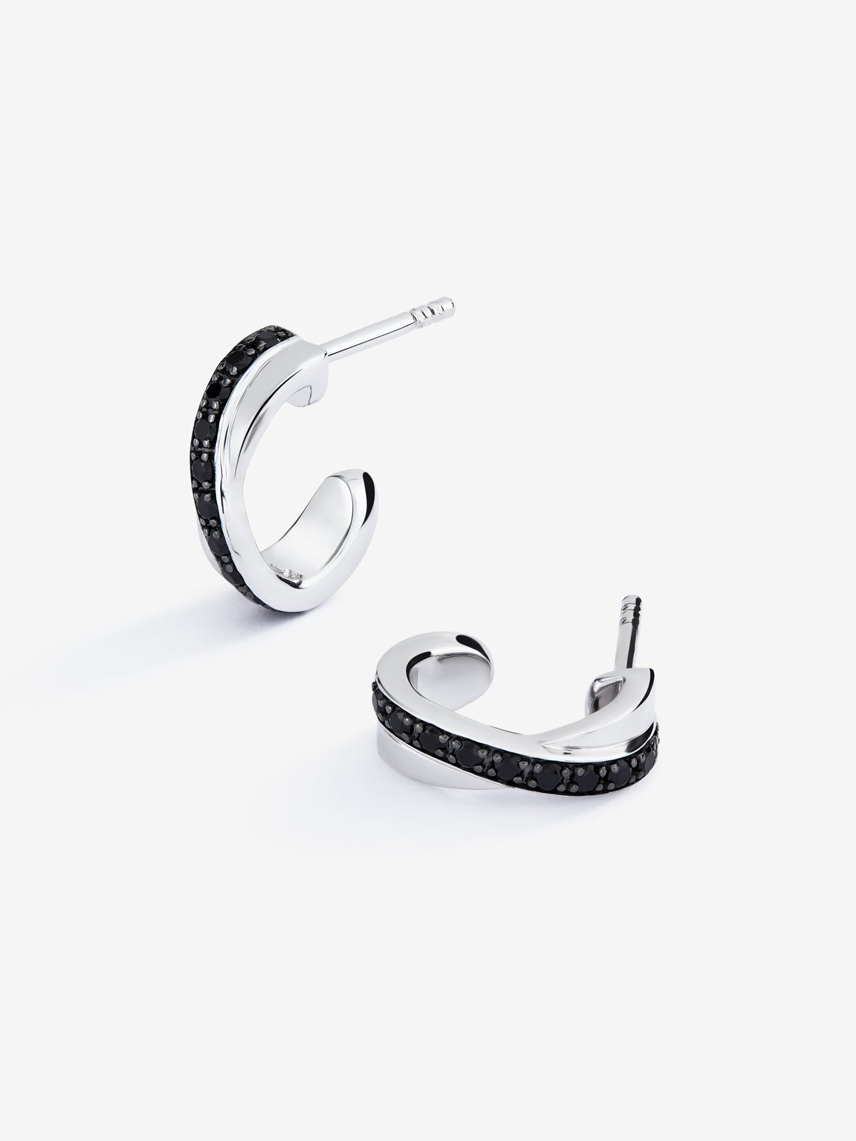 925 silver earrings with black spinels