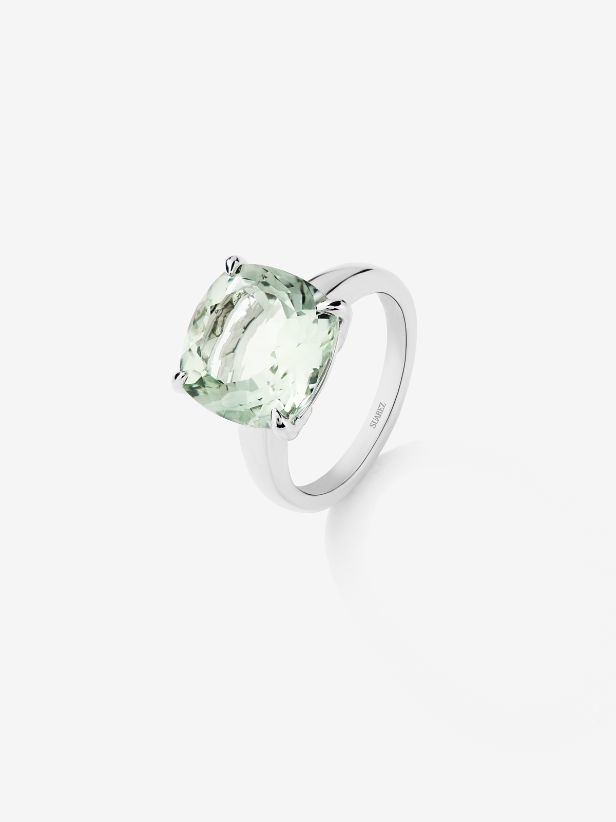 925 Silver Ring with Green Amethyst