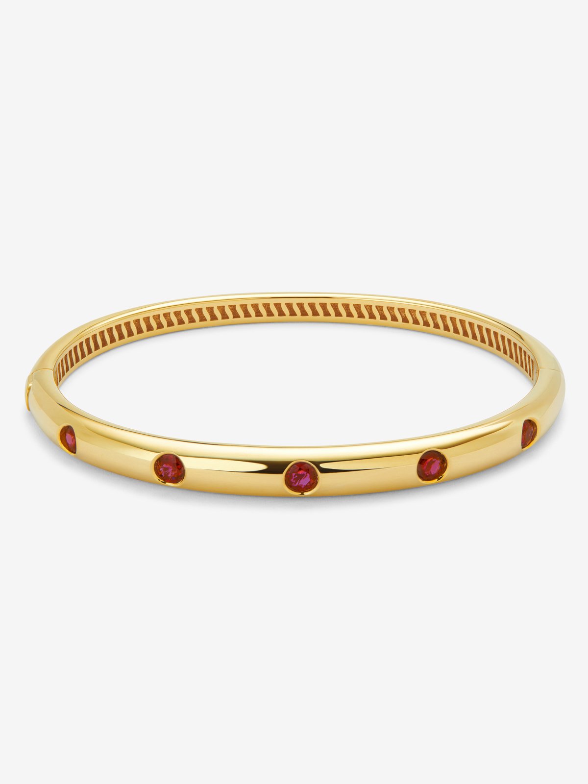 18K yellow gold bracelet with 1.2 ct brilliant cut rubies