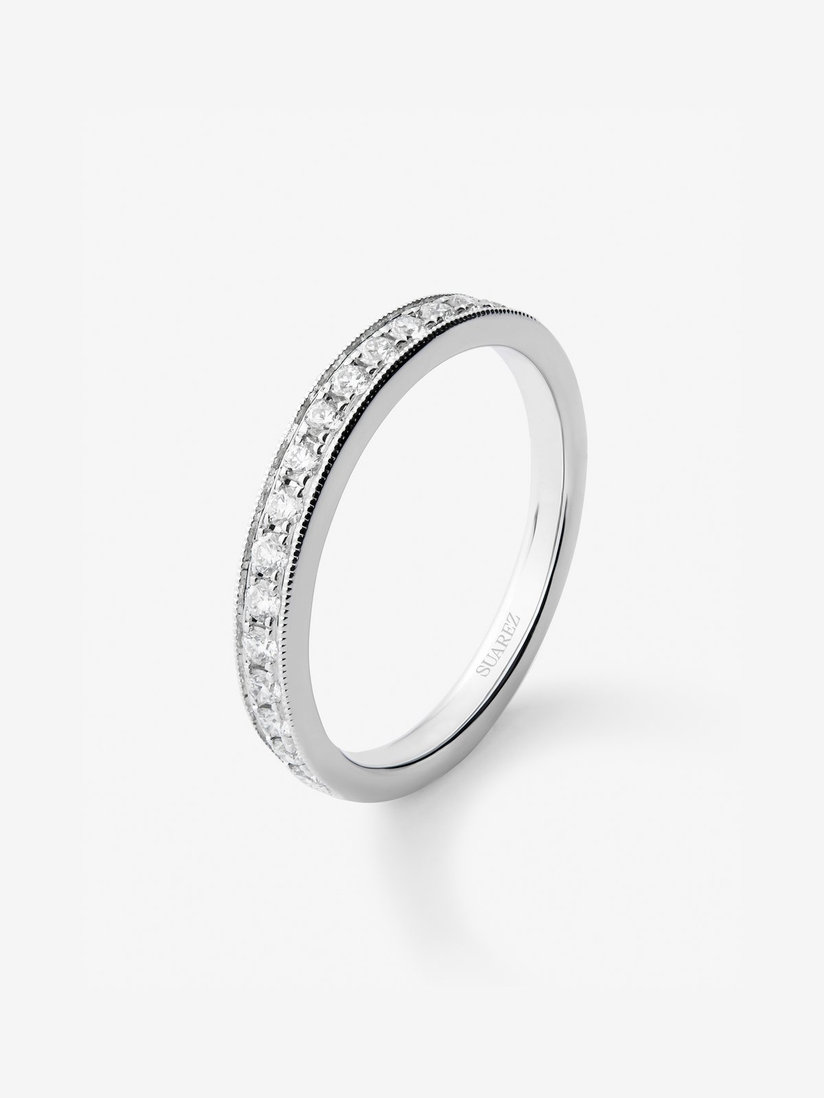 Half ring in 18K white gold with 16 brilliant-cut diamonds with a total of 0.29 cts