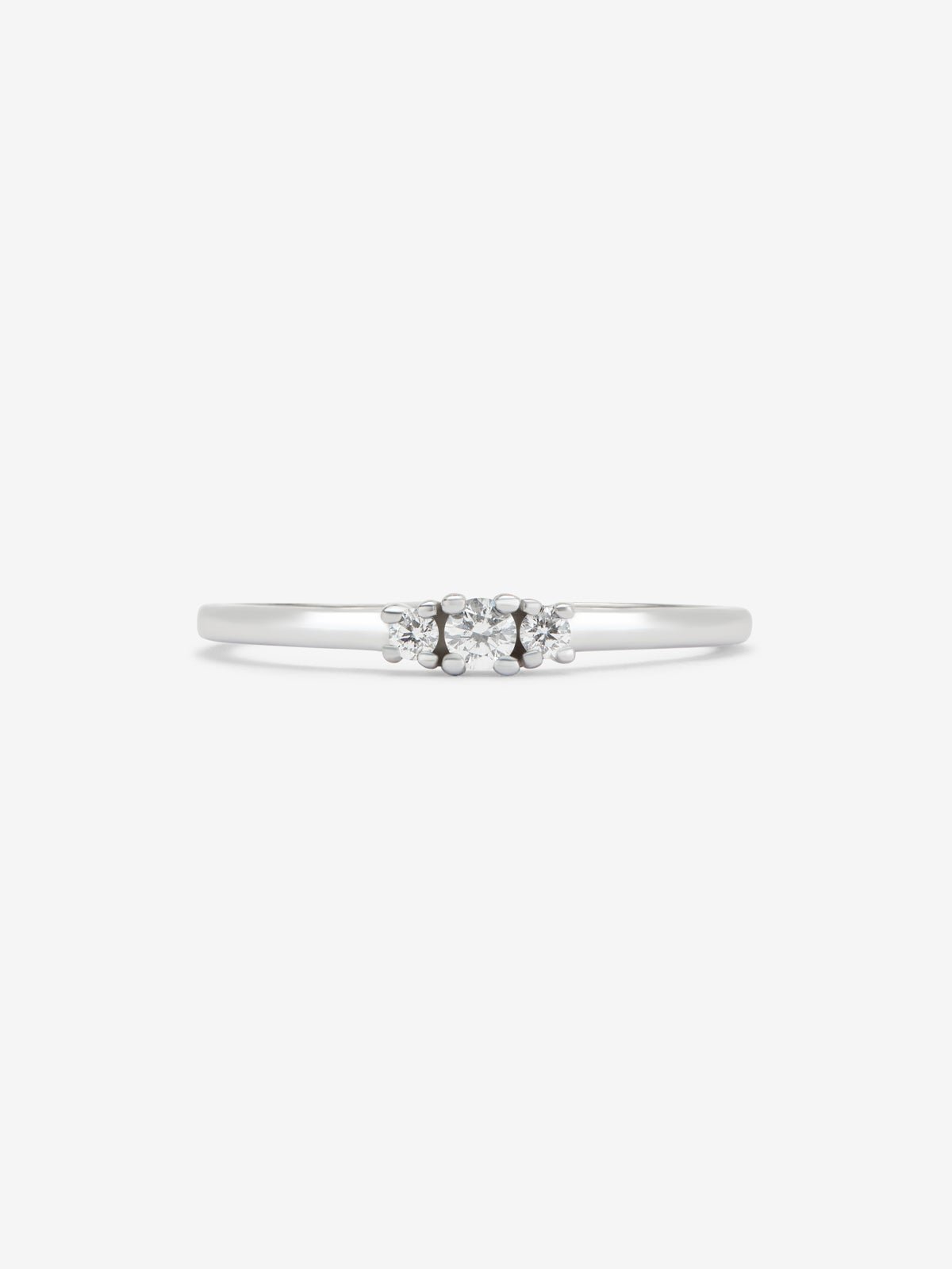 18K White Gold Trilogy Ring with Diamonds
