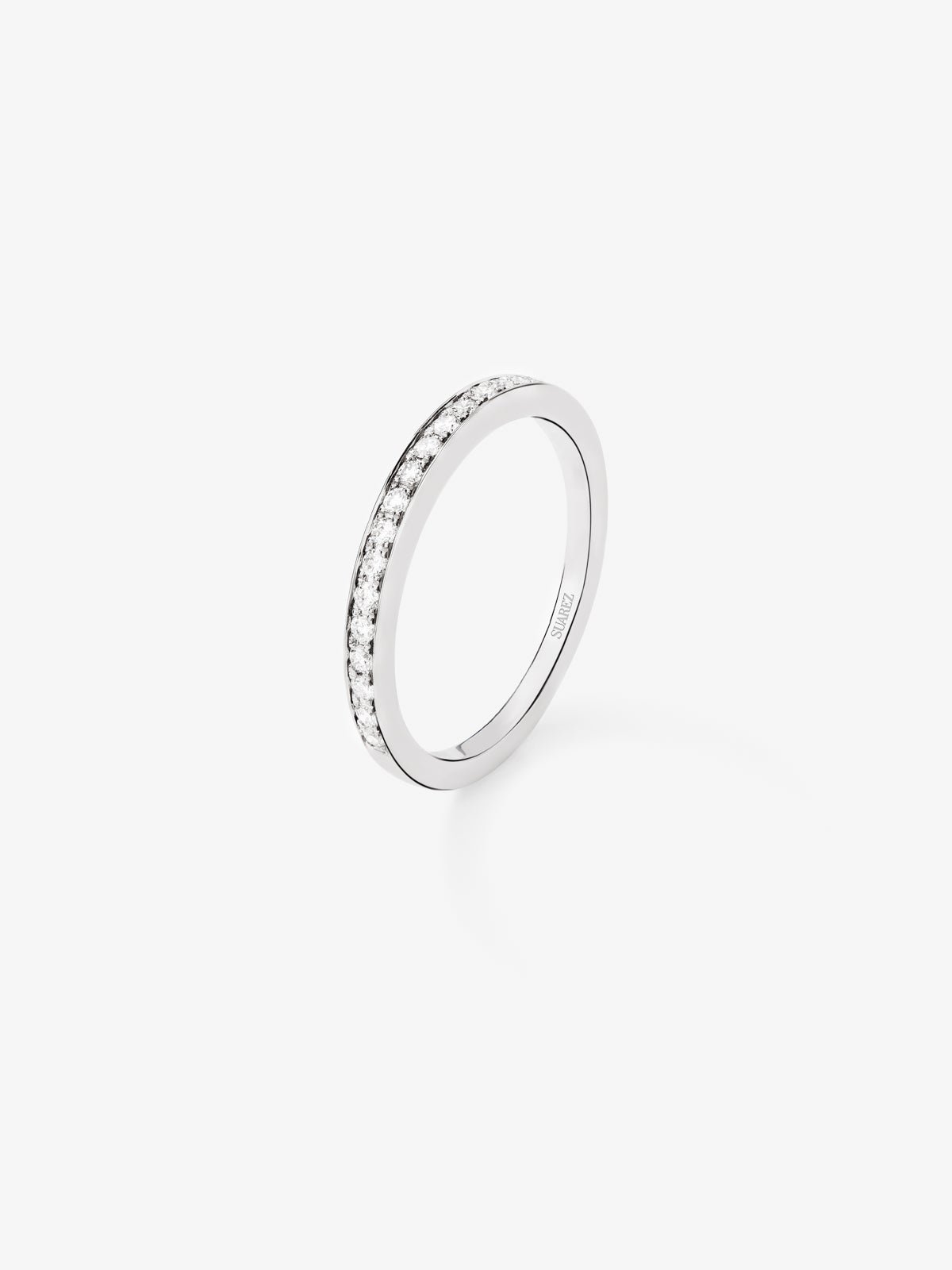 Half ring in 18K white gold with 13 brilliant-cut diamonds with a total of 0.38 cts