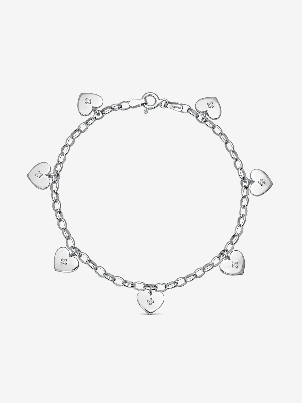 Silver bracelet with diamonds